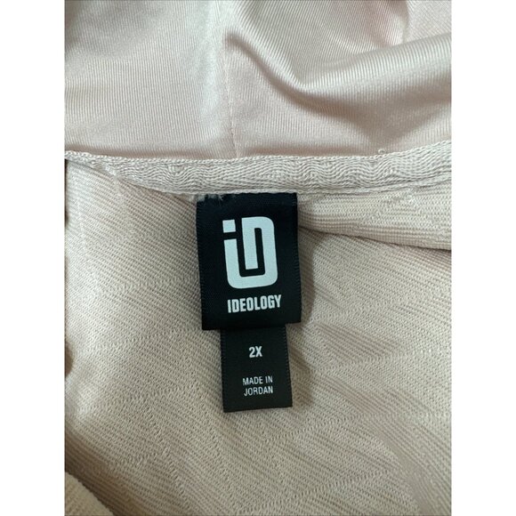 ID Ideology  Women Relaxed Quilted Half-Zip Hoodie Rose Tint Plus Size 2x - Picture 4 of 5